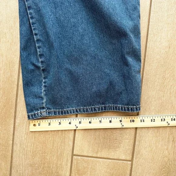 VTG 2003 Old Navy Cropped Bib Denim Overalls Women XL Y2K Grunge Loose Carpenter - Picture 12 of 12